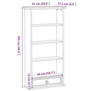 CD kabinet Bílá 52 x 17.5 x 103 cm Masivní borové dřevo - obrázek 9
