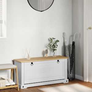 Omara za čevlje Corona Bela 99 x 32 x 49 cm Masivno borovo les