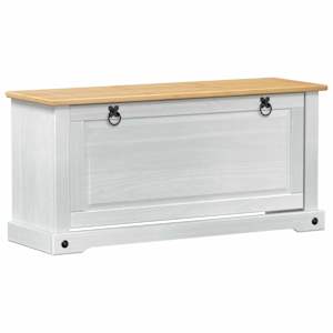 vidaXL Kinga kapp riiuliga Corona Valge 99 x 32 x 49 cm Tahke m&auml;nd