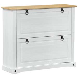 vidaXL Kinga kapp riiuliga Corona Valge 99 x 32 x 85 cm Tahke m&auml;nd
