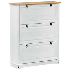 vidaXL Kinga kapp sahtliga Corona Valge 99 x 32 x 122 cm Tahke m&auml;nd