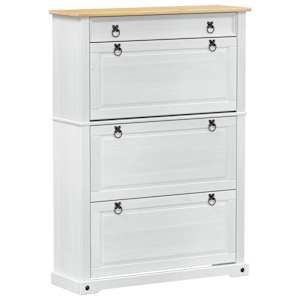 vidaXL Kinga kapp sahtliga Corona Valge 99 x 32 x 138 cm Tahke m&auml;nd