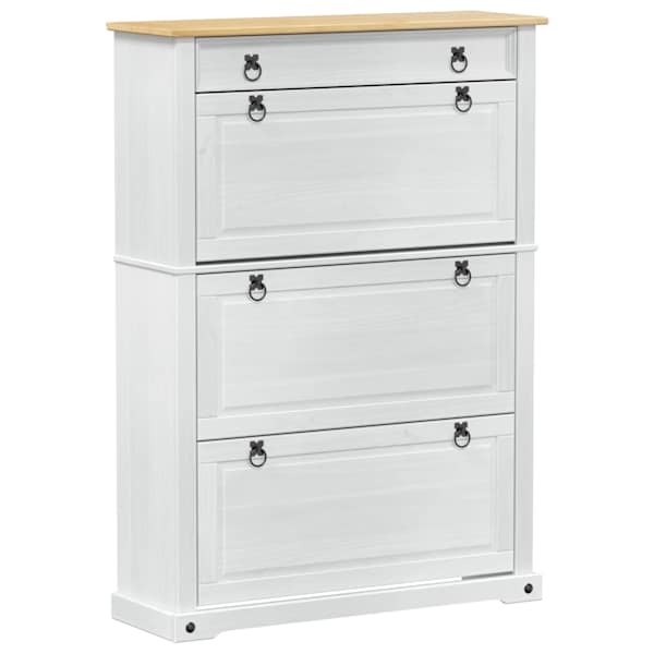 vidaXL Kinga kapp sahtliga Corona Valge 99 x 32 x 138 cm Tahke m&auml;nd