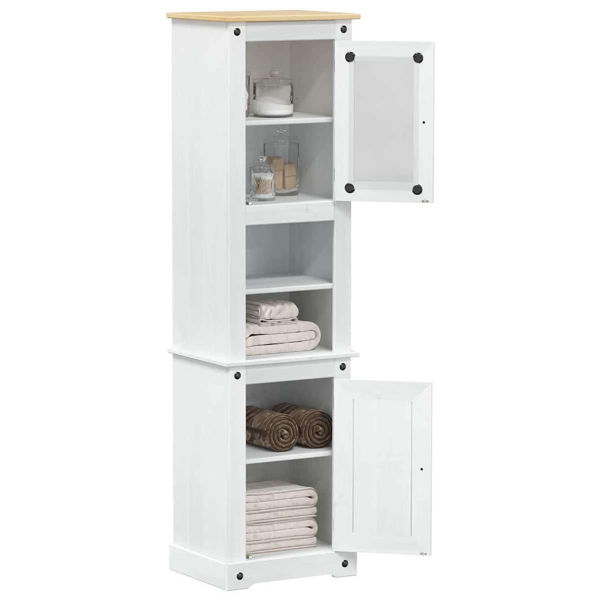 Badeværelsesskab 50 x 40 x 185 cm Massiv fyrretræ - Billede 3