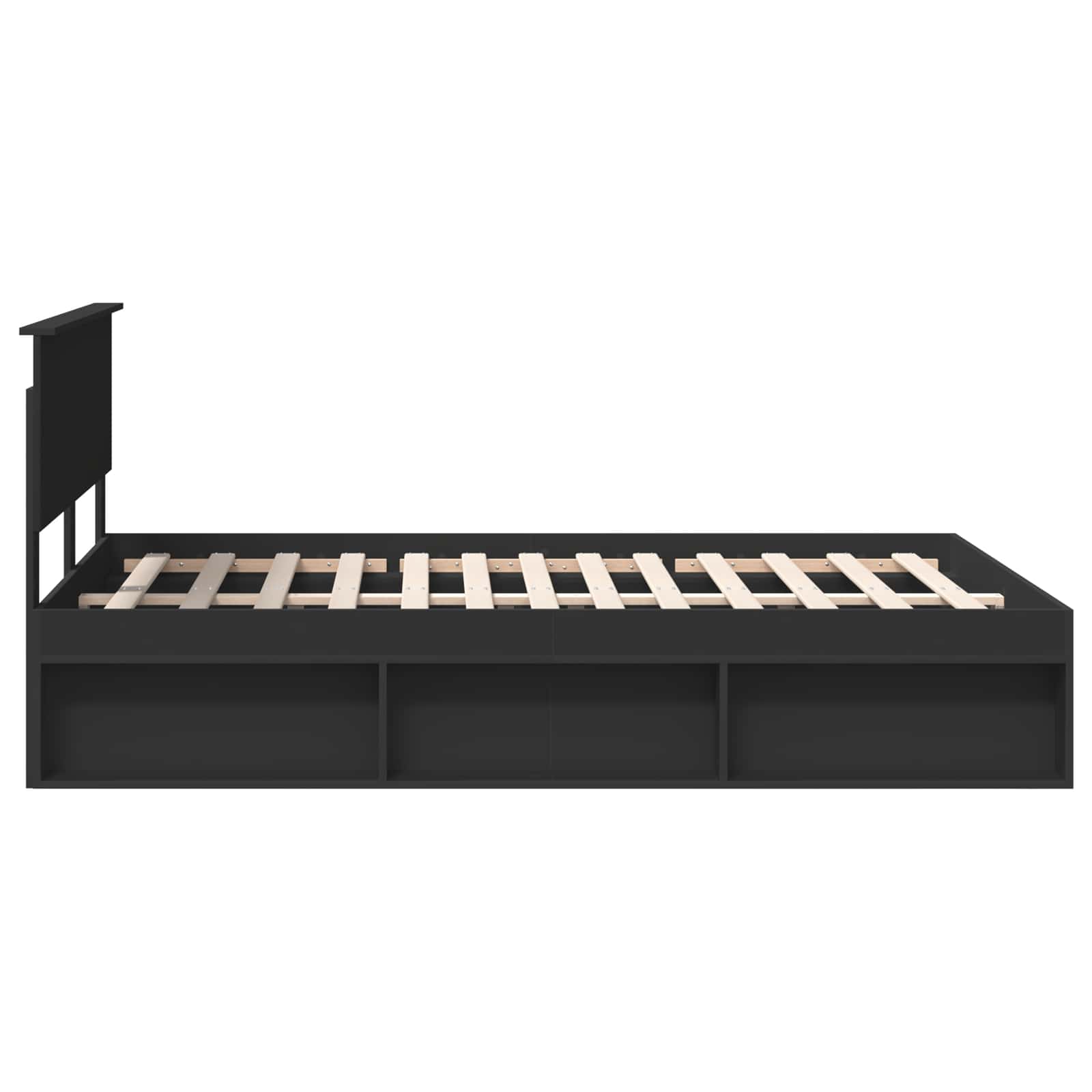 Voodi raam peaga Must 150 x 200 cm Tehispuit 8 Kõik vajalik sinu aeda ja koju! Voodi raam peaga Must 150 x 200 cm Tehispuit - Image 8