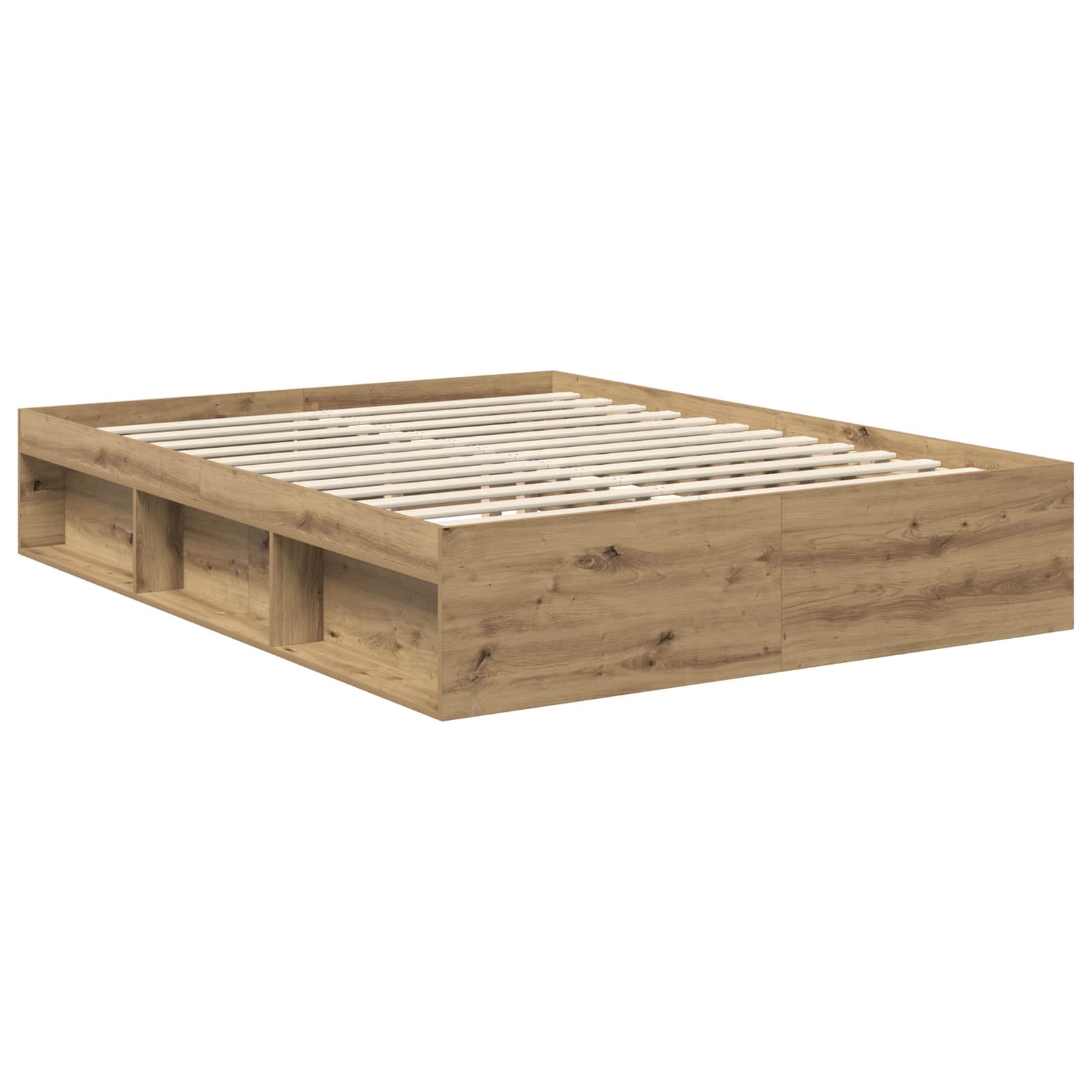 Bedframe Ambachtelijk eiken 150 x 200 cm Bewerkt hout | luizaXL | Dé meubelwinkel voor elk interieur Bedframe Ambachtelijk eiken 150 x 200 cm Bewerkt hout - Afbeelding 5