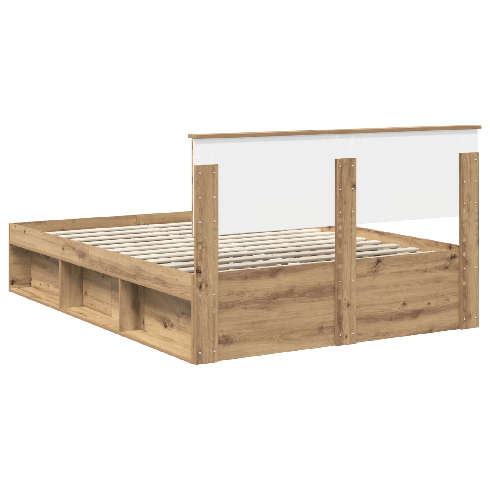 Bedframe Ambachtelijk eiken 150 x 200 cm Bewerkt hout | luizaXL | Dé meubelwinkel voor elk interieur Bedframe Ambachtelijk eiken 150 x 200 cm Bewerkt hout - Afbeelding 9