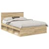vidaXL Voodi raam peaga Sonoma 140 x 190 cm Tehispuit