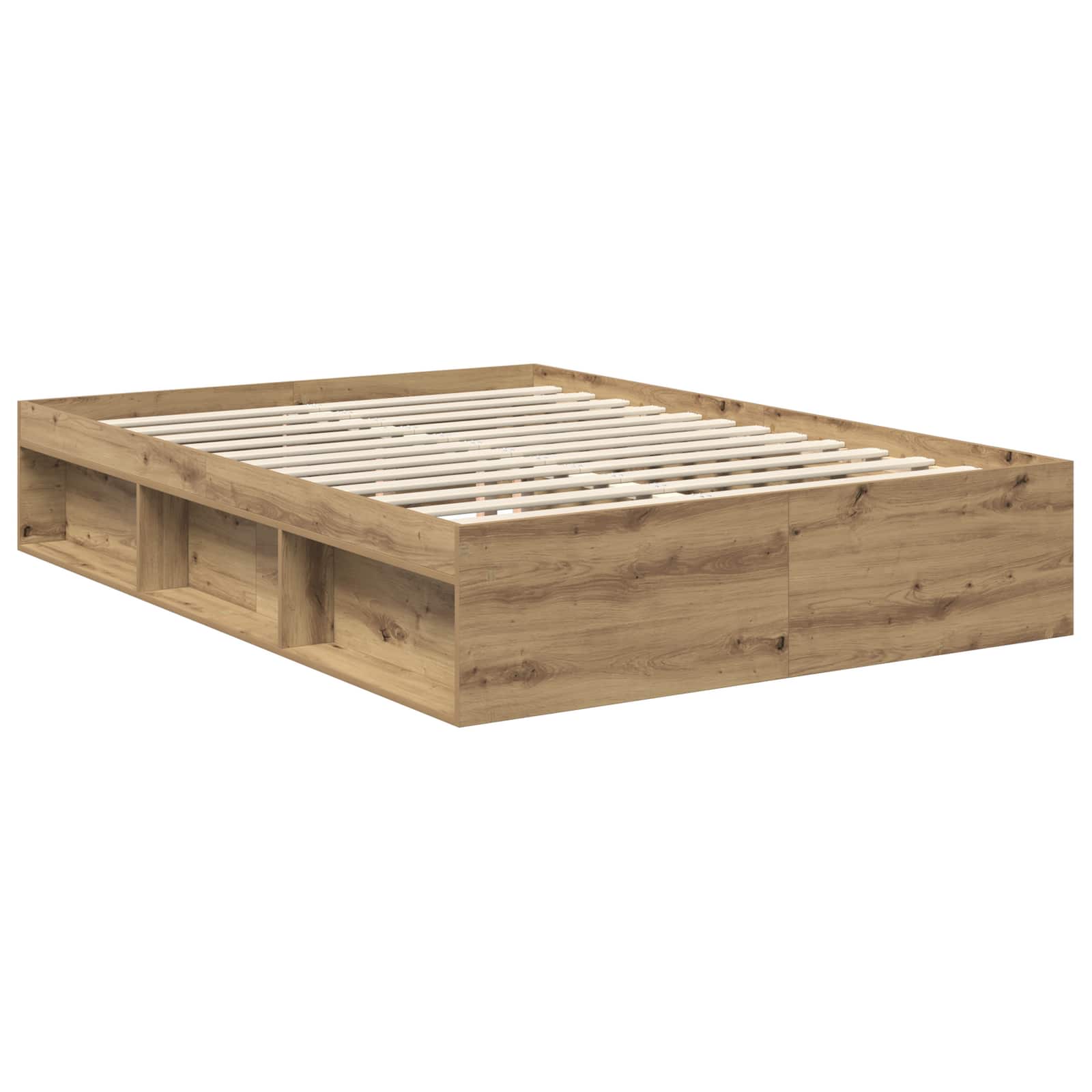 Bedframe Ambachtelijk eiken 140 x 190 cm Bewerkt hout | luizaXL | Dé meubelwinkel voor elk interieur Bedframe Ambachtelijk eiken 140 x 190 cm Bewerkt hout - Afbeelding 5