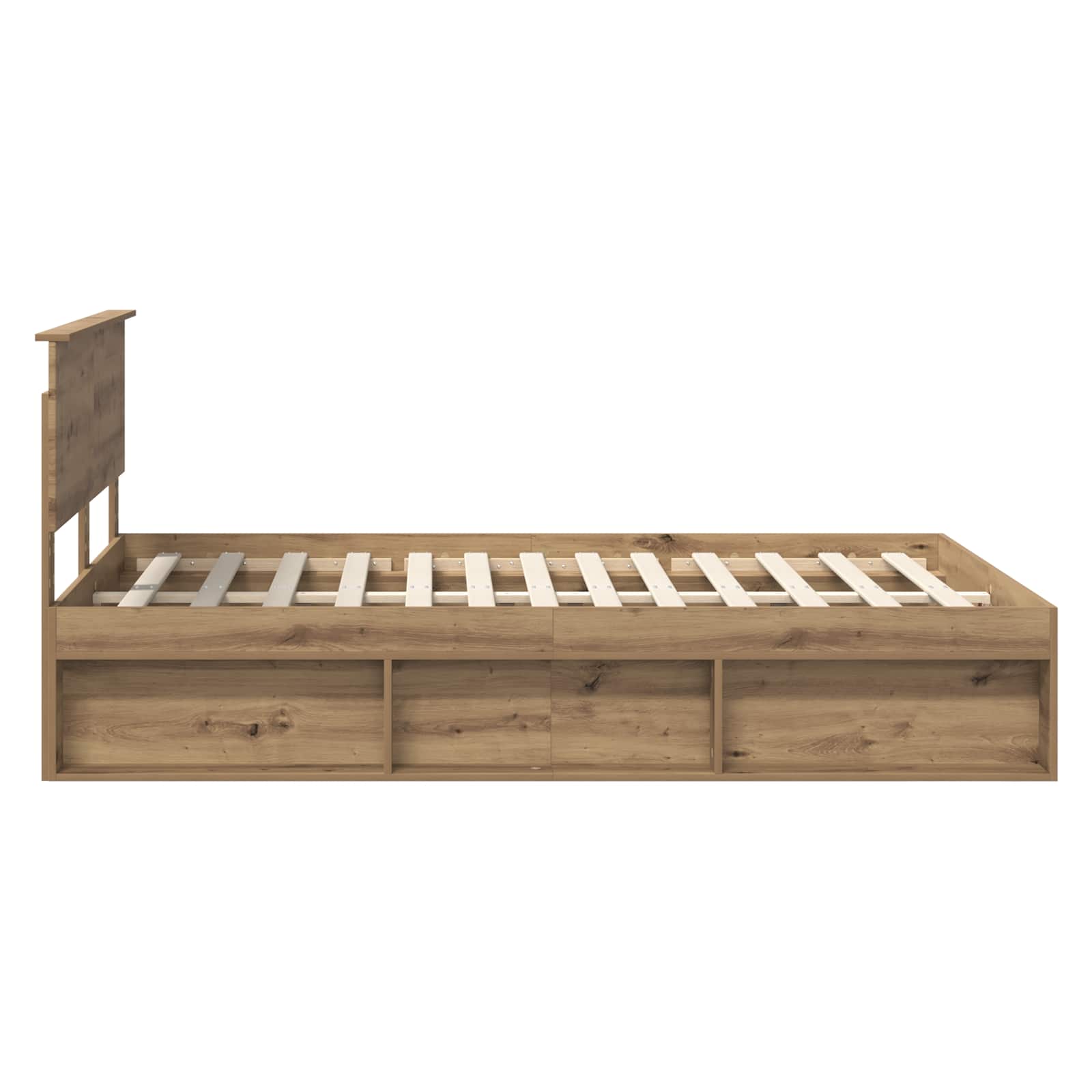 Bedframe Ambachtelijk eiken 140 x 190 cm Bewerkt hout | luizaXL | Dé meubelwinkel voor elk interieur Bedframe Ambachtelijk eiken 140 x 190 cm Bewerkt hout - Afbeelding 8
