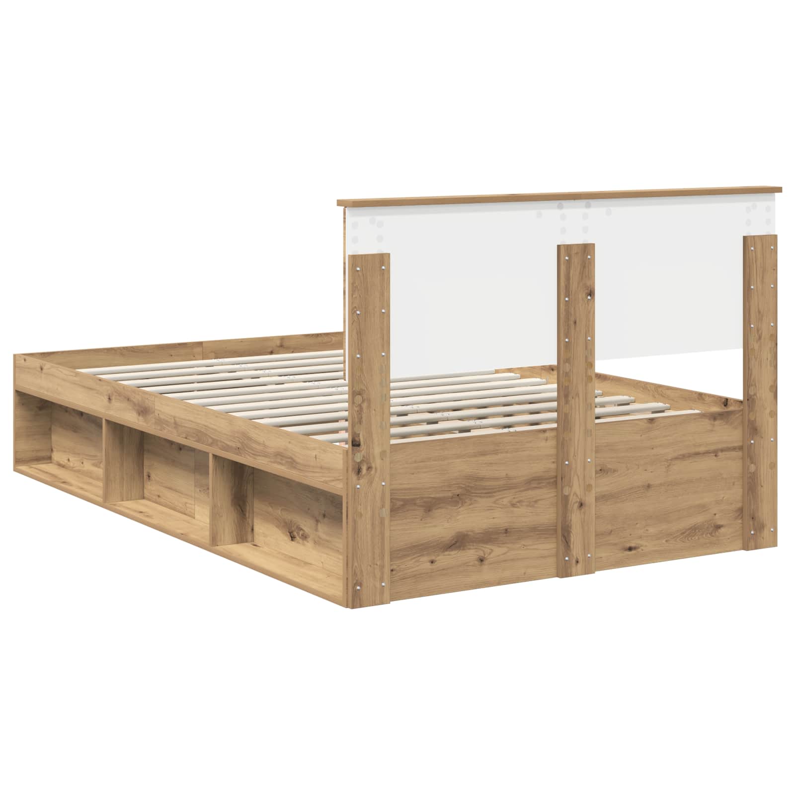 Bedframe Ambachtelijk eiken 135 x 190 cm Bewerkt hout | luizaXL | Dé meubelwinkel voor elk interieur Bedframe Ambachtelijk eiken 135 x 190 cm Bewerkt hout - Afbeelding 9