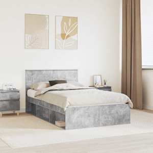 Rám postele s čelo Beton 120 x 200 cm Kompozitní dřevo - obrázek 1