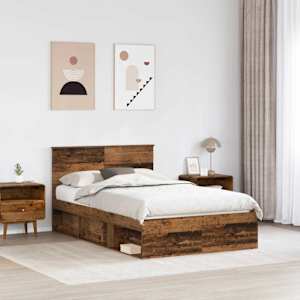 Rám postele s čelo Staré dřevo 120 x 200 cm Kompozitní dřevo - obrázek 3