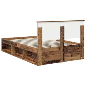 Rám postele s čelo Staré dřevo 120 x 200 cm Kompozitní dřevo - obrázek 9