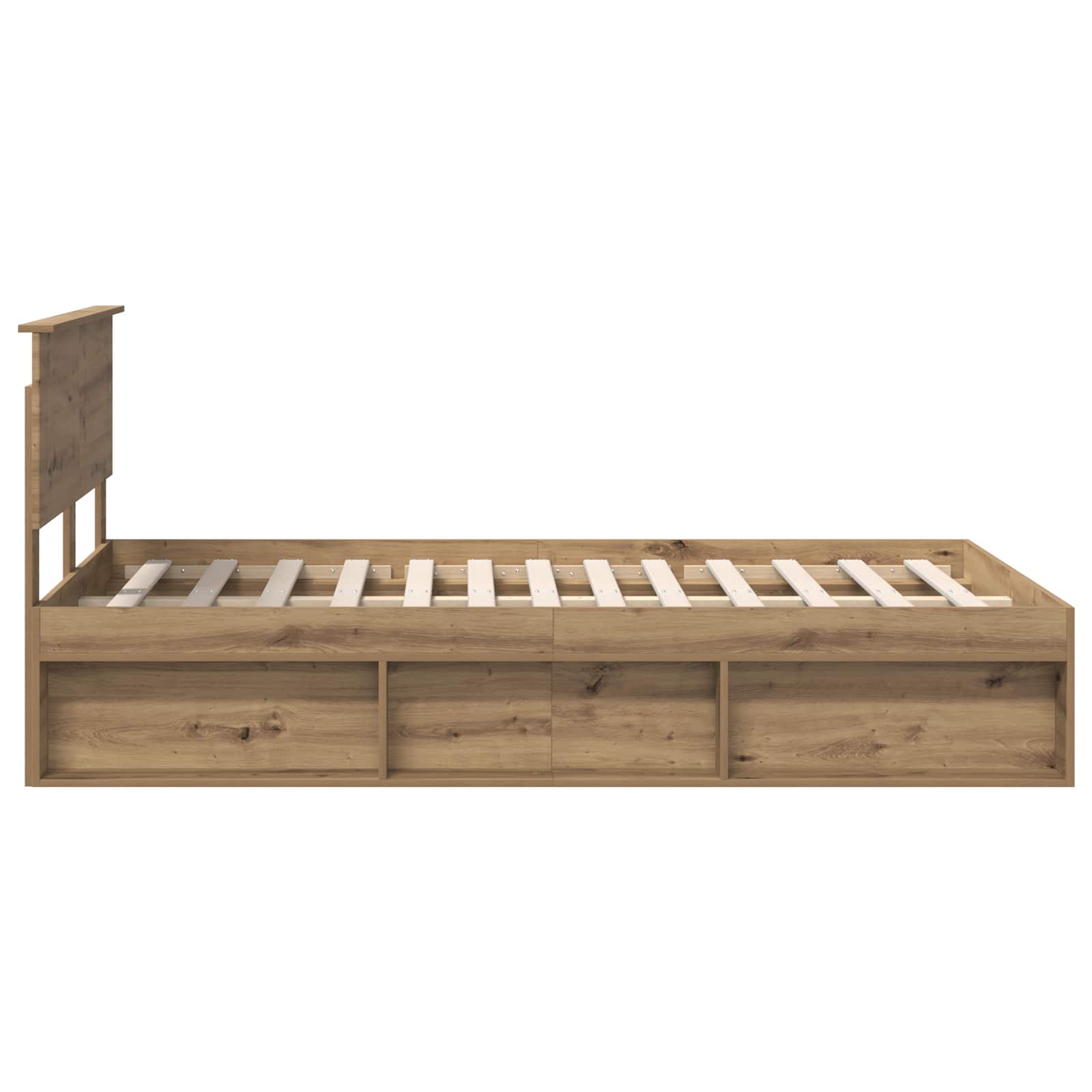Bedframe Ambachtelijk eiken 120 x 200 cm Bewerkt hout | luizaXL | Dé meubelwinkel voor elk interieur Bedframe Ambachtelijk eiken 120 x 200 cm Bewerkt hout - Afbeelding 8