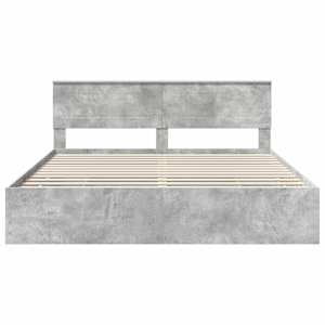Rám postele s čelo Betonově šedá 200 x 200 cm Inženýrské dřevo - obrázek 8