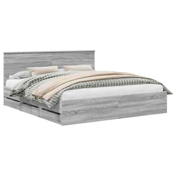 vidaXL Voodi raam sahtliga peaga Hall Sonoma 200 x 200 cm Inseneripuit