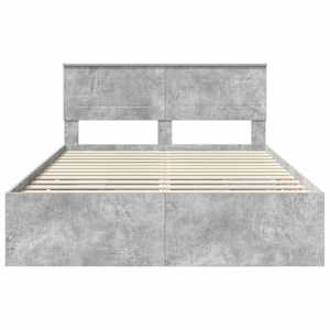 Rám postele s čelo Betonově šedá 150 x 200 cm Inženýrské dřevo - obrázek 8