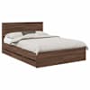 vidaXL Voodi raam sahtliga peaga Pruun tamme 150 x 200 cm Inseneripuit