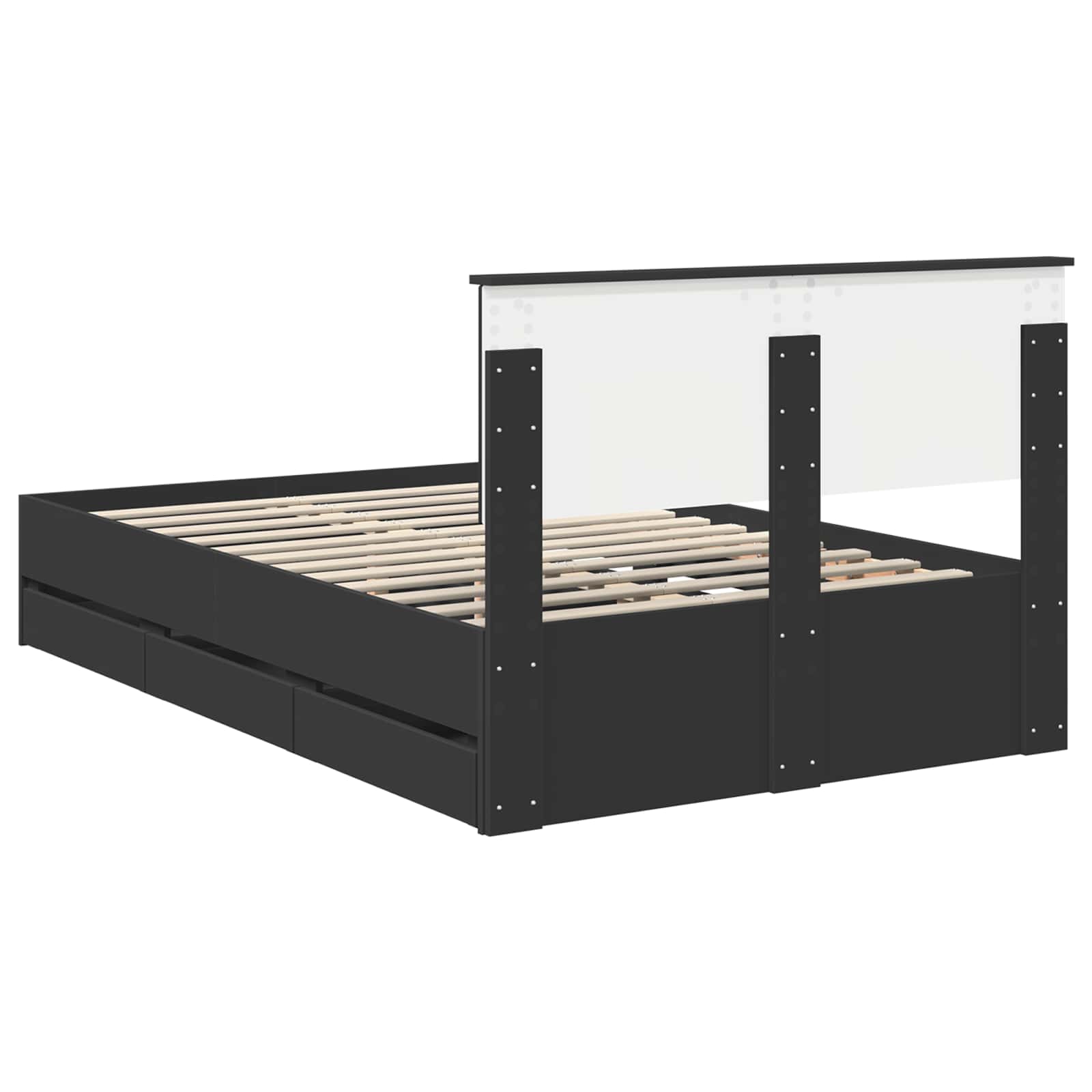 Voodi raam sahtliga peaga Must 120 x 190 cm Inseneripuit 125 Kõik vajalik sinu aeda ja koju! Voodi raam sahtliga peaga Must 120 x 190 cm Inseneripuit - Image 10