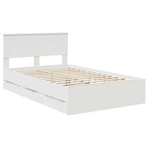 Rám postele se zásuvkou Bílá 120 x 200 cm Inženýrské dřevo - obrázek 4