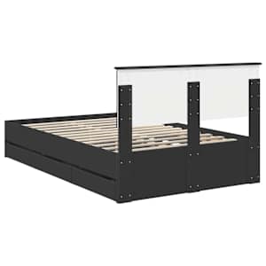 Rám postele se zásuvkou Černá 120 x 200 cm Inženýrské dřevo - obrázek 10
