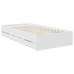 Rám postele se zásuvkou Bílá 100 x 200 cm Inženýrské dřevo - obrázek 6