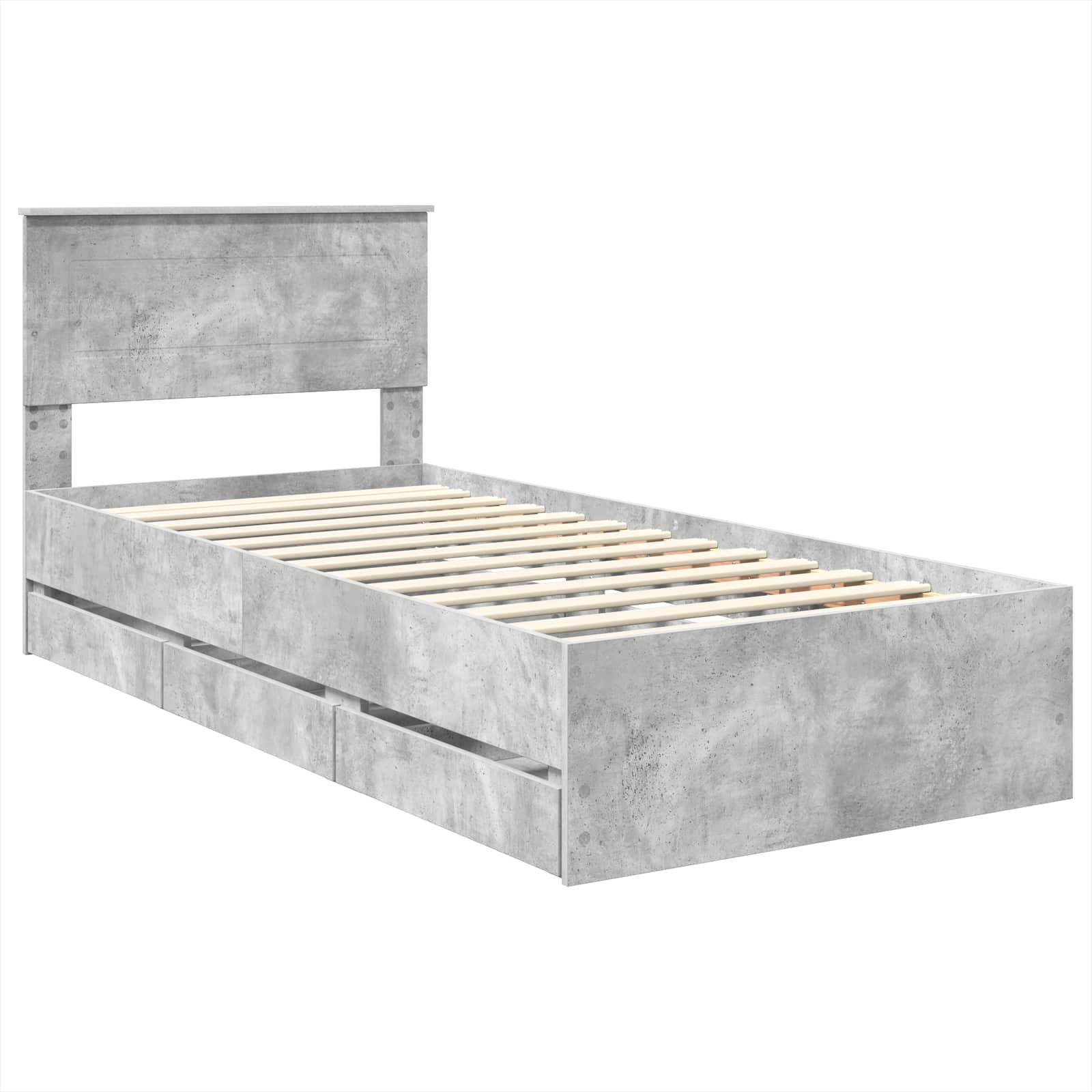 Voodi raam sahtliga peaga Betoonhall 90 x 200 cm Inseneripuit 188 Kõik vajalik sinu aeda ja koju! Voodi raam sahtliga peaga Betoonhall 90 x 200 cm Inseneripuit - Image 4