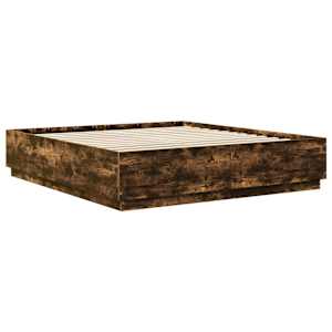 Rám postele s čelo Kouřový dub 200 x 200 cm kompozitní dřevo - obrázek 6