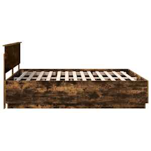 Rám postele s čelo Kouřový dub 200 x 200 cm kompozitní dřevo - obrázek 9