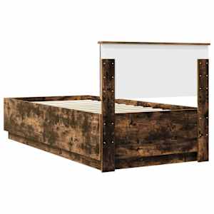 Rám postele s čelo Kouřový dub 70 x 190 cm kompozitní dřevo - obrázek 10