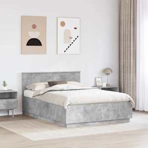 Rám postele s čelo Betonově šedá 140 x 190 cm kompozitní dřevo - obrázek 3