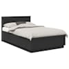 vidaXL Voodi raam peaga Must 135 x 190 cm Tehispuit