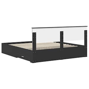 Rám postele Černá a stříbrná 200 x 200 cm kompozitní dřevo - obrázek 10