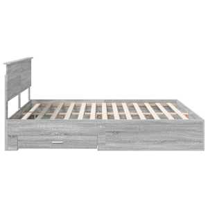 Rám postele s čelo Šedá Sonoma 200 x 200 cm kompozitní dřevo - obrázek 9