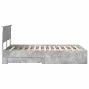 Rám postele s čelo Betonově šedá 135 x 190 cm kompozitní dřevo - obrázek 9