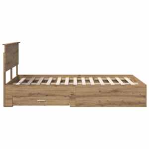 Rám postele s čelo Artisanový dub 135 x 190 cm kompozitní dřevo - obrázek 9