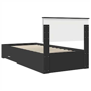 Rám postele Černá a stříbrná 100 x 200 cm kompozitní dřevo - obrázek 9