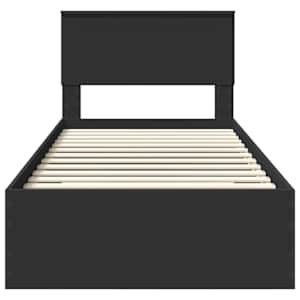 Rám postele Černá a stříbrná 100 x 200 cm kompozitní dřevo - obrázek 7