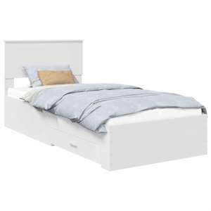 Rám postele s čelo Bílá a stříbrná 75 x 190 cm kompozitní dřevo - obrázek 2