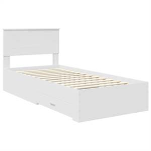 Rám postele s čelo Bílá a stříbrná 75 x 190 cm kompozitní dřevo - obrázek 4