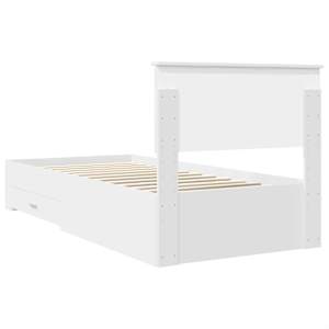 Rám postele s čelo Bílá a stříbrná 75 x 190 cm kompozitní dřevo - obrázek 9