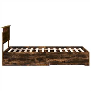 Rám postele Uzený dub a stříbrná 75 x 190 cm kompozitní dřevo - obrázek 8