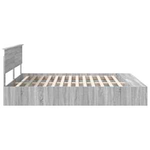 Rám postele s policí Šedá Sonoma 200 x 200 cm kompozitní dřevo - obrázek 8