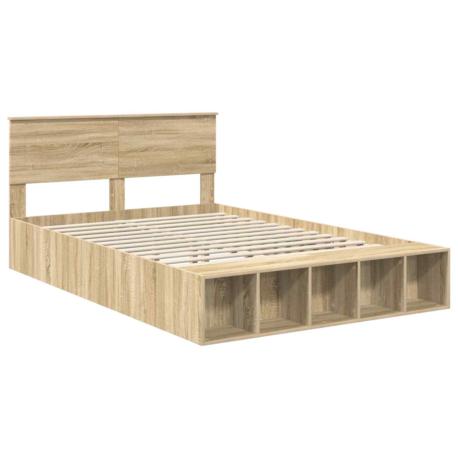 Voodi raam riiuliga peaga Sonoma tamm 160 x 200 cm Tehispuit 4 Kõik vajalik sinu aeda ja koju! Voodi raam riiuliga peaga Sonoma tamm 160 x 200 cm Tehispuit - Image 4