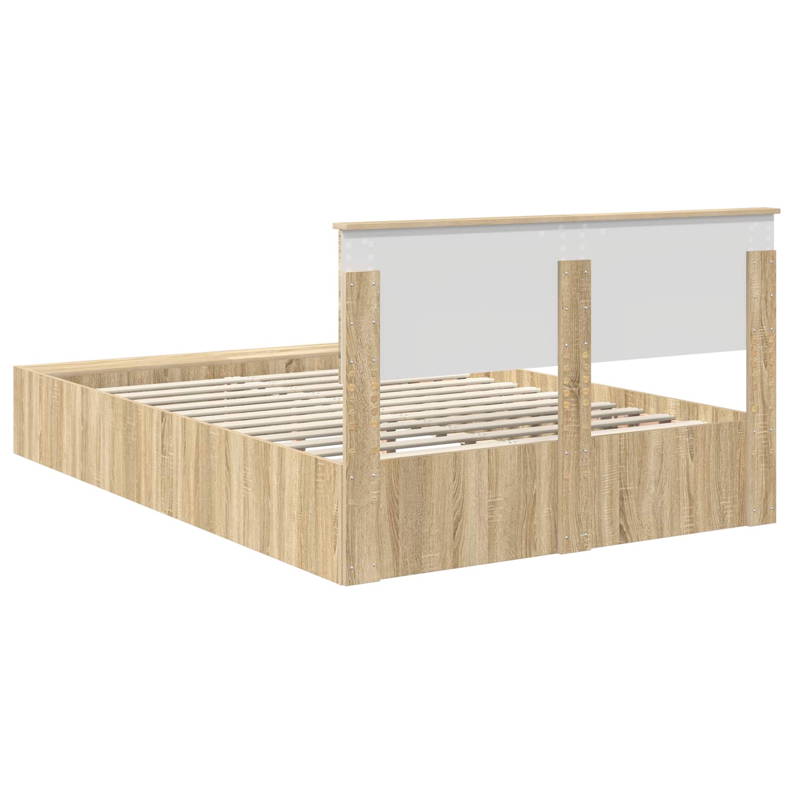 Voodi raam riiuliga peaga Sonoma tamm 160 x 200 cm Tehispuit 9 Kõik vajalik sinu aeda ja koju! Voodi raam riiuliga peaga Sonoma tamm 160 x 200 cm Tehispuit - Image 9