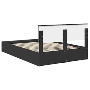 Rám postele s policí s čelo Černá 150 x 200 cm kompozitní dřevo - obrázek 9