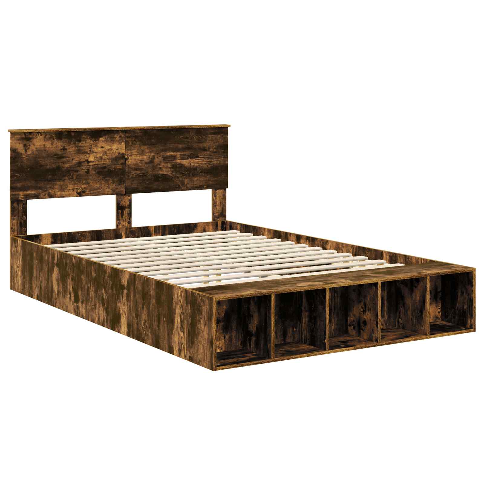 Voodi raam riiuliga Suitsetatud tamm 140 x 190 cm Tehispuit 4 Kõik vajalik sinu aeda ja koju! Voodi raam riiuliga Suitsetatud tamm 140 x 190 cm Tehispuit - Image 4