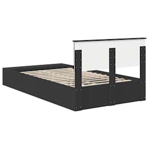 Rám postele s policí s čelo Černá 120 x 190 cm kompozitní dřevo - obrázek 9