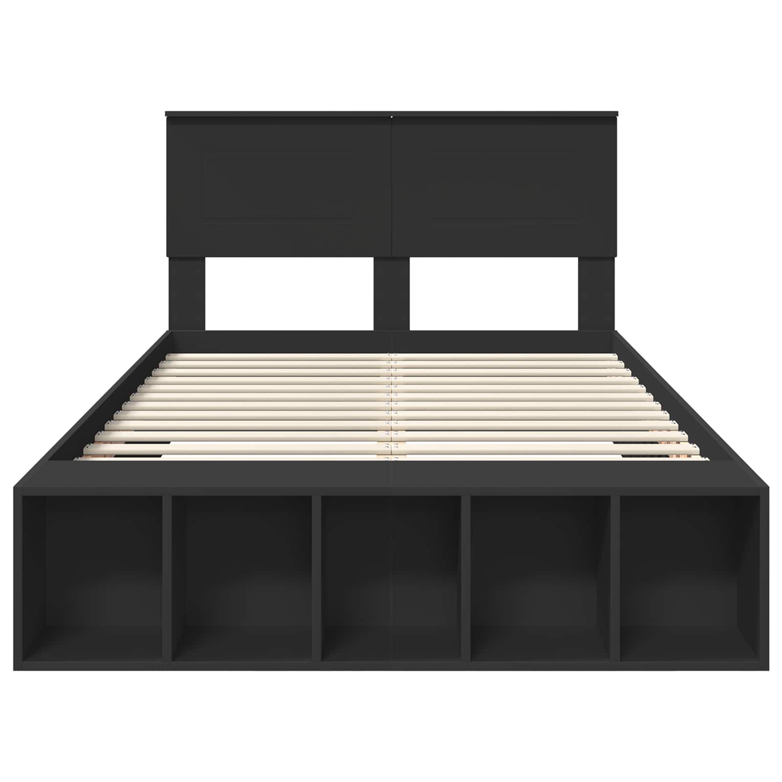 Voodi raam riiuliga peaga Must 120 x 190 cm Tehispuit 7 Kõik vajalik sinu aeda ja koju! Voodi raam riiuliga peaga Must 120 x 190 cm Tehispuit - Image 7